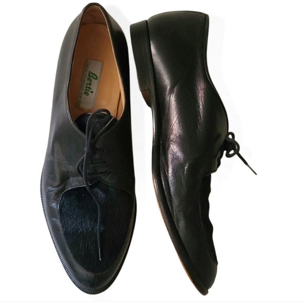 BERTIE Leather & Calf hair dress shoes Men's Loafers Size 10